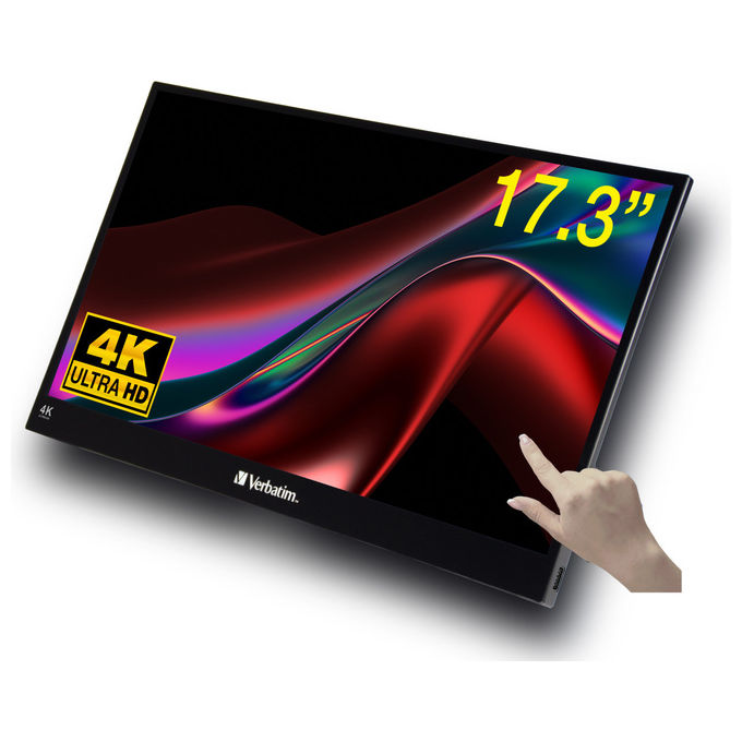 Verbatim Monitor PC 17.3'' 4K Ultra HD Touchscreen Nero