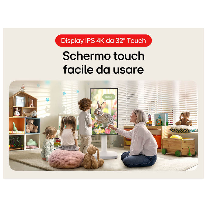 LG 32U889SA-W.AEU Swing Monitor Smart 31.5'' 4K UHD IPS Touch webOS 24 Base con Rotelle Wi-Fi Bluetooth Speaker 10W colore Bianco