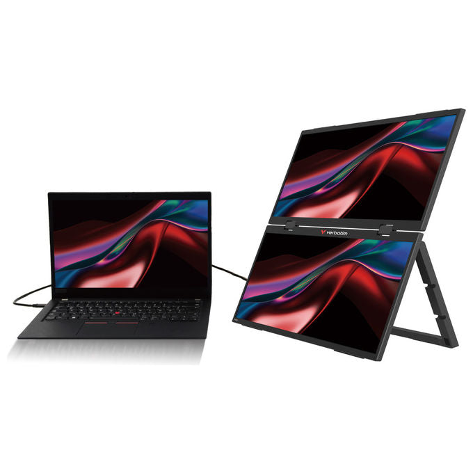 Verbatim Monitor Portatile 15.6'' FHD Dual Essentials Nero