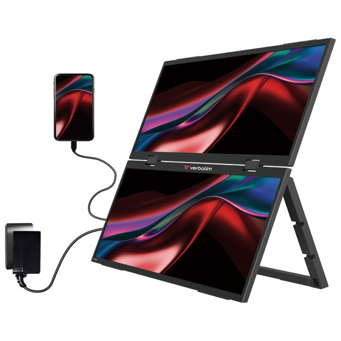 Verbatim Monitor Portatile 15.6'' FHD Dual Essentials Nero