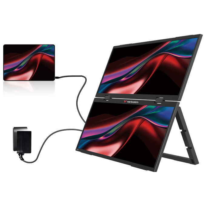 Verbatim Monitor Portatile 15.6'' FHD Dual Essentials Nero