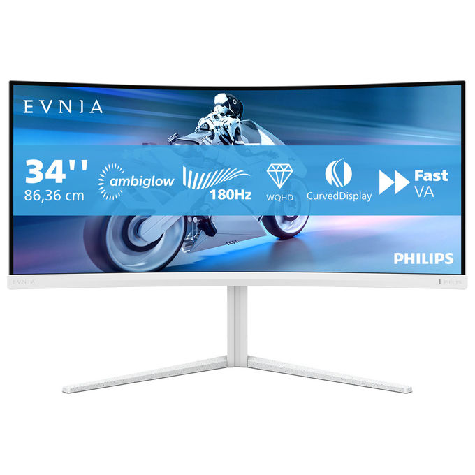 Philips Evnia 34M2C5501A Monitor Gaming Curvo 34'' WQHD Bianco