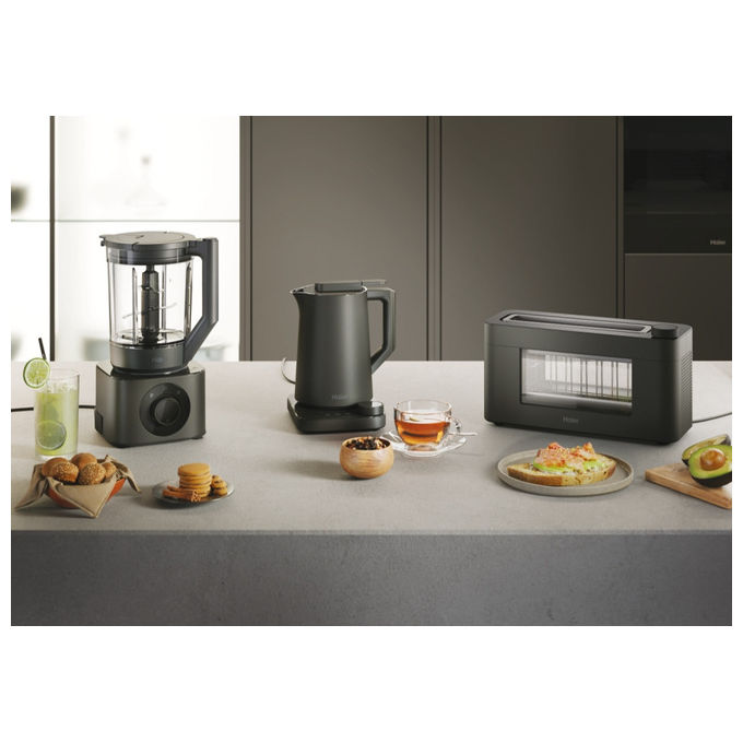 Haier HKE7W 011 Bollitore Elettrico 1,3 L 2200 W 21 Programmi Controllo Temperatura Display LCD colore Grigio