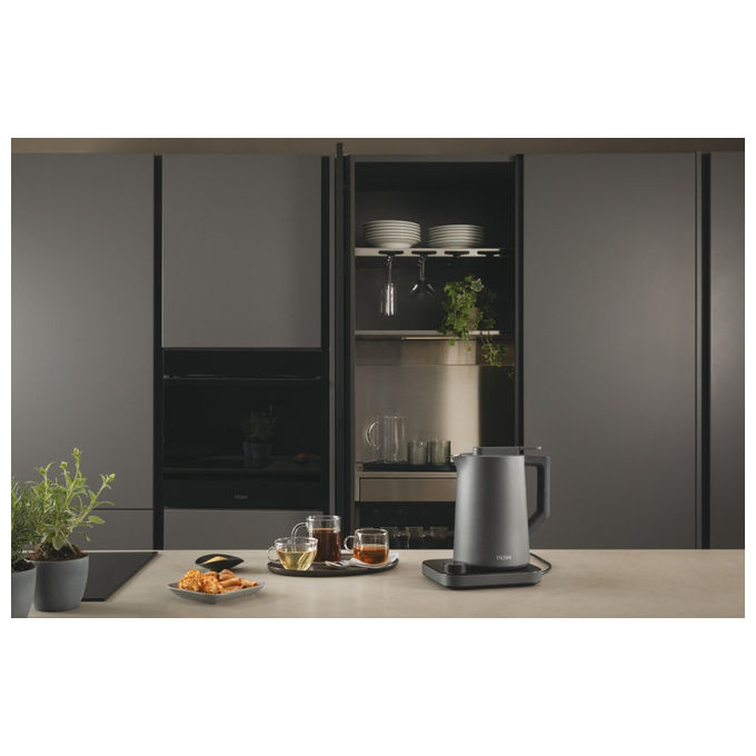 Haier HKE7W 011 Bollitore Elettrico 1,3 L 2200 W 21 Programmi Controllo Temperatura Display LCD colore Grigio