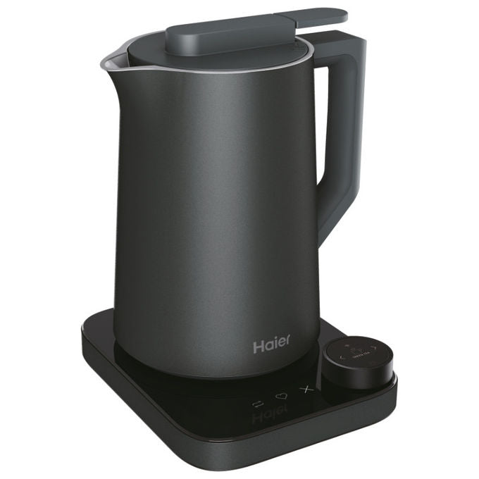 Haier HKE7W 011 Bollitore Elettrico 1,3 L 2200 W 21 Programmi Controllo Temperatura Display LCD colore Grigio