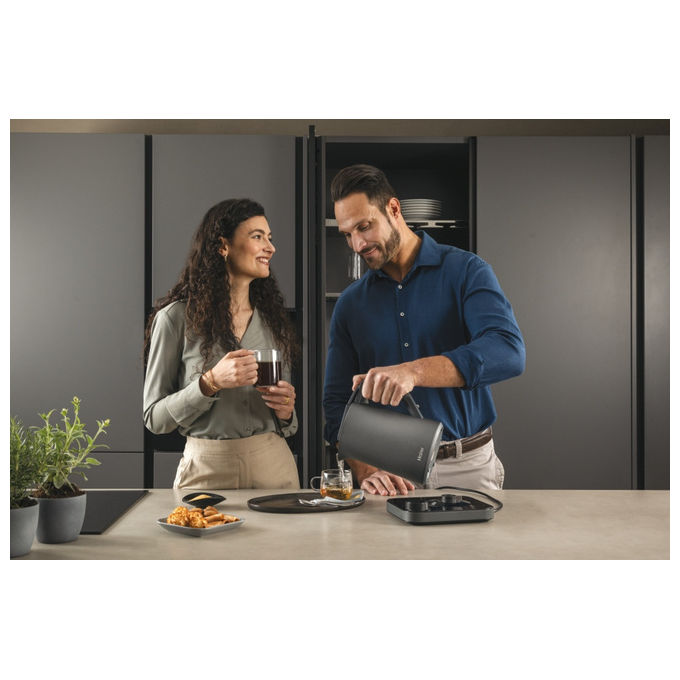 Haier HKE7W 011 Bollitore Elettrico 1,3 L 2200 W 21 Programmi Controllo Temperatura Display LCD colore Grigio