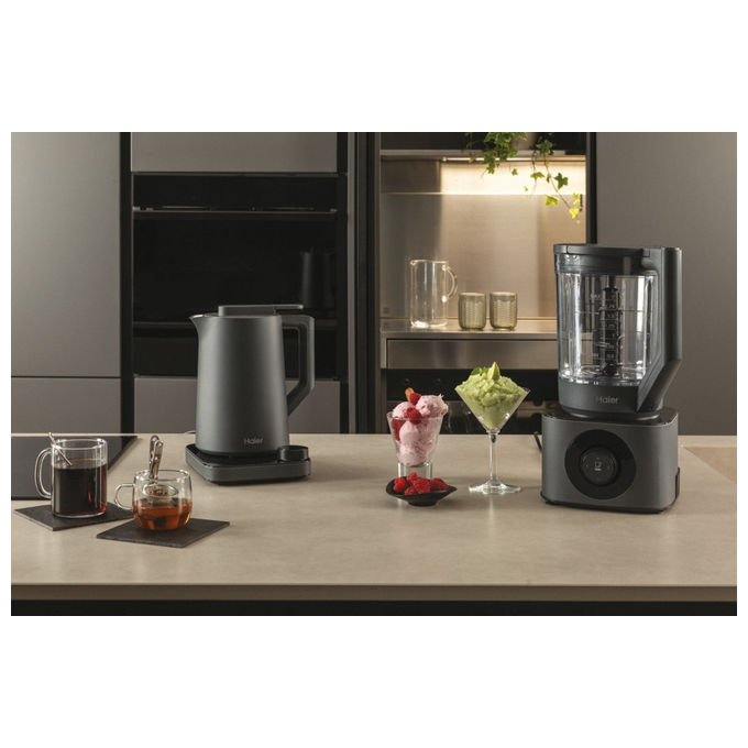 Haier HKE7W 011 Bollitore Elettrico 1,3 L 2200 W 21 Programmi Controllo Temperatura Display LCD colore Grigio