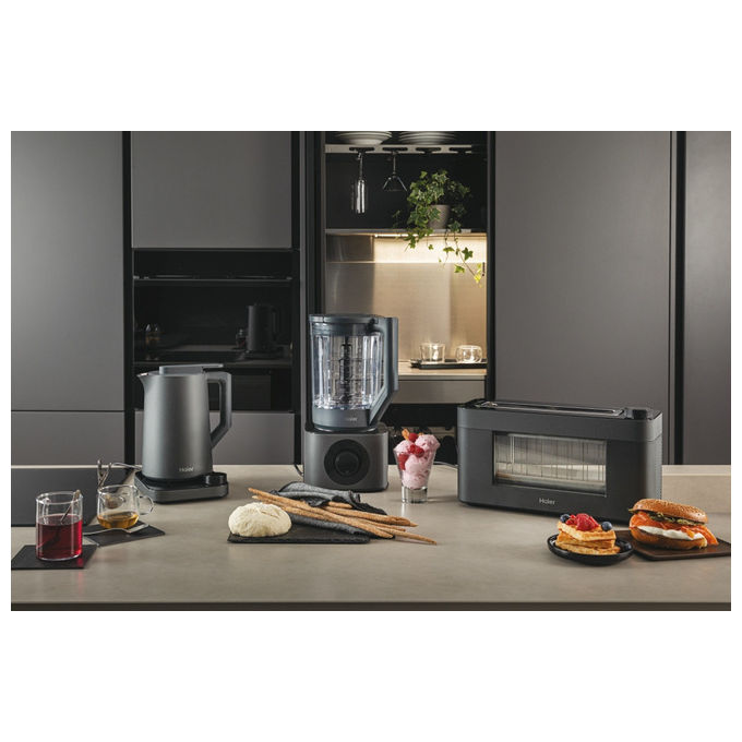 Haier HKE7W 011 Bollitore Elettrico 1,3 L 2200 W 21 Programmi Controllo Temperatura Display LCD colore Grigio