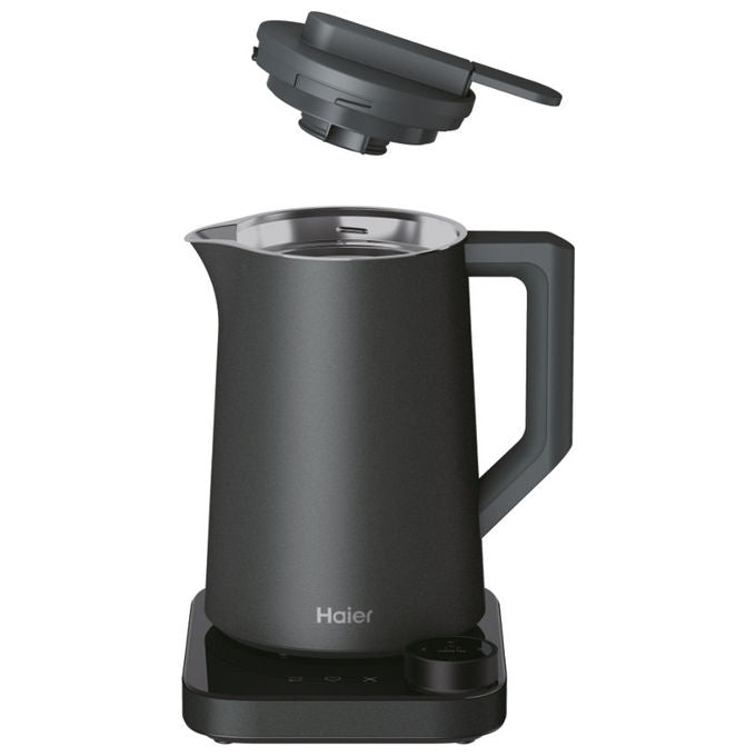 Haier HKE7W 011 Bollitore Elettrico 1,3 L 2200 W 21 Programmi Controllo Temperatura Display LCD colore Grigio