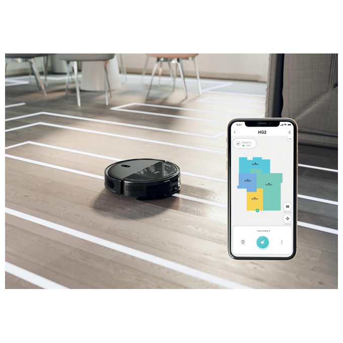 Hoover HG230H 011 Turbo Slim Robot aspirapolvere Laser 0.25 L autonomia 160 min Wi-Fi App mappatura colore Nero