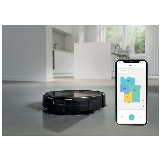 Hoover HG230H 011 Turbo Slim Robot aspirapolvere Laser 0.25 L autonomia 160 min Wi-Fi App mappatura colore Nero