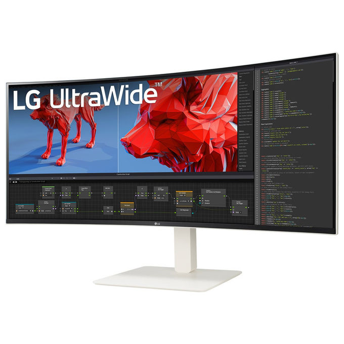 LG 38BR85QC-W UltraWide Monitor PC Curvo 37.5'' Nano IPS WQHD+ 3840x1600 144Hz 1ms HDR600 USB-C 90W KVM colore Bianco