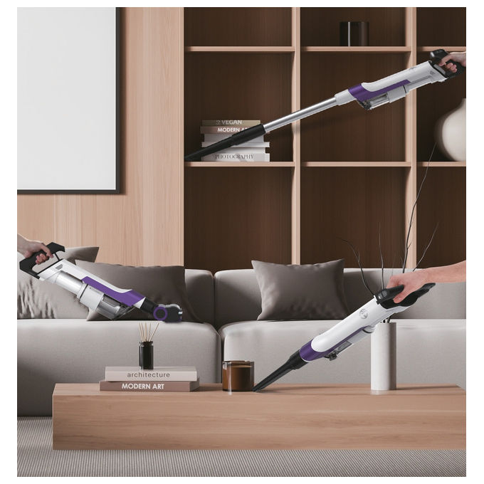 Hoover HF202P 011 Aspirapolvere a Bastone 2 in 1 Senza Sacchetto Viola