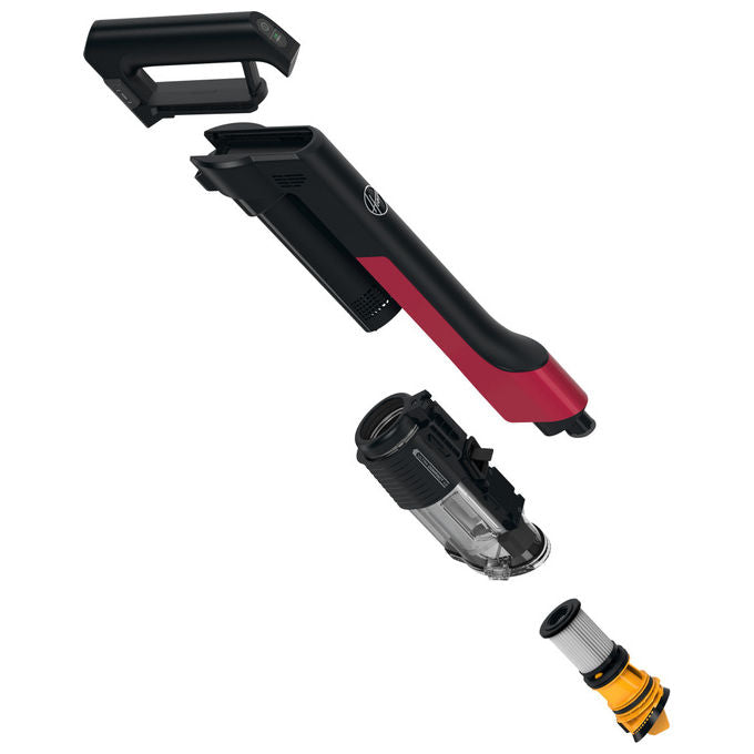 Hoover HF210H Scopa Elettrica 2 in 1 Senza Sacchetto Nero-Rosso