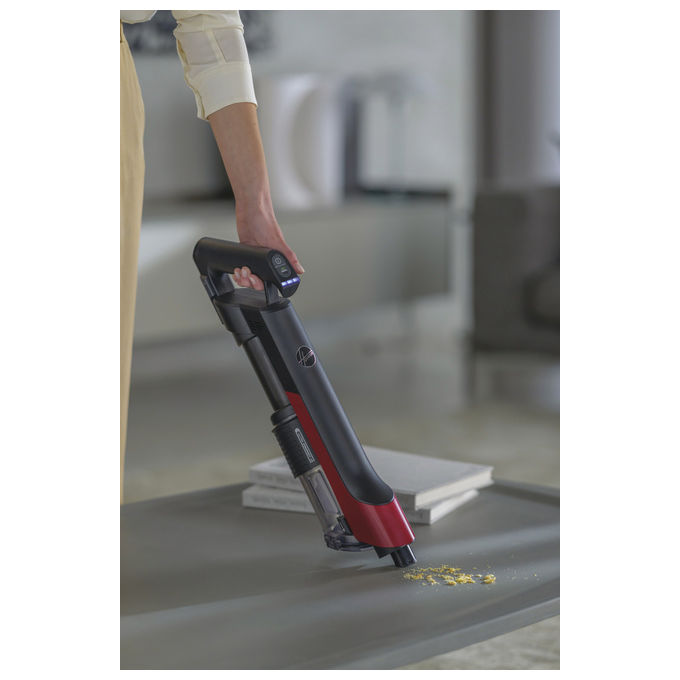 Hoover HF210H Scopa Elettrica 2 in 1 Senza Sacchetto Nero-Rosso