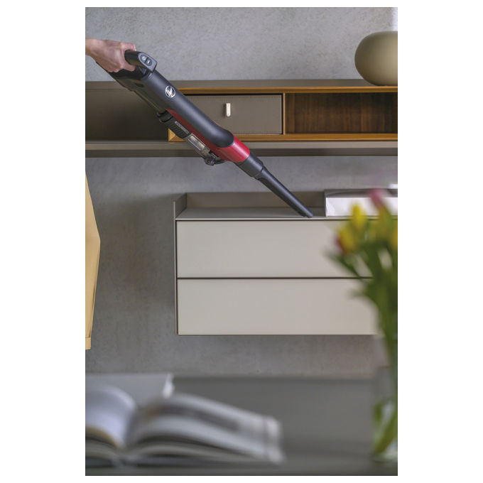 Hoover HF210H Scopa Elettrica 2 in 1 Senza Sacchetto Nero-Rosso