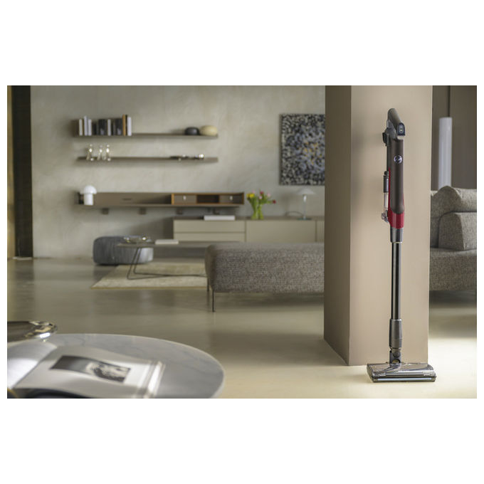 Hoover HF210H Scopa Elettrica 2 in 1 Senza Sacchetto Nero-Rosso