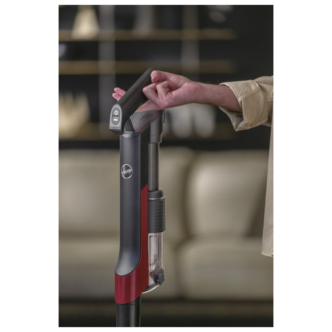 Hoover HF210H Scopa Elettrica 2 in 1 Senza Sacchetto Nero-Rosso