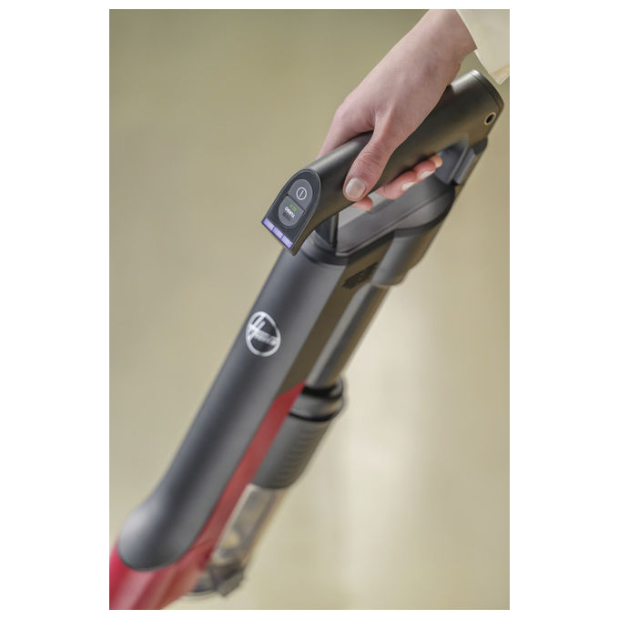 Hoover HF210H Scopa Elettrica 2 in 1 Senza Sacchetto Nero-Rosso