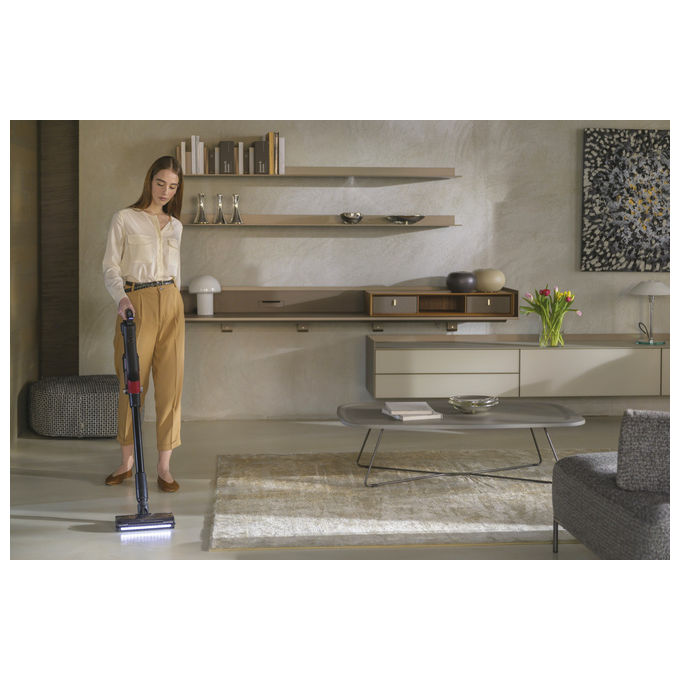 Hoover HF210H Scopa Elettrica 2 in 1 Senza Sacchetto Nero-Rosso