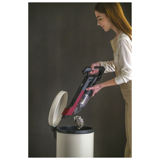 Hoover HF210H Scopa Elettrica 2 in 1 Senza Sacchetto Nero-Rosso