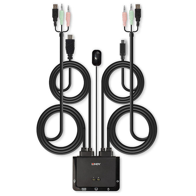 Lindy Switch KVM 42347 HDMI USB 4K Ultra HD Nero