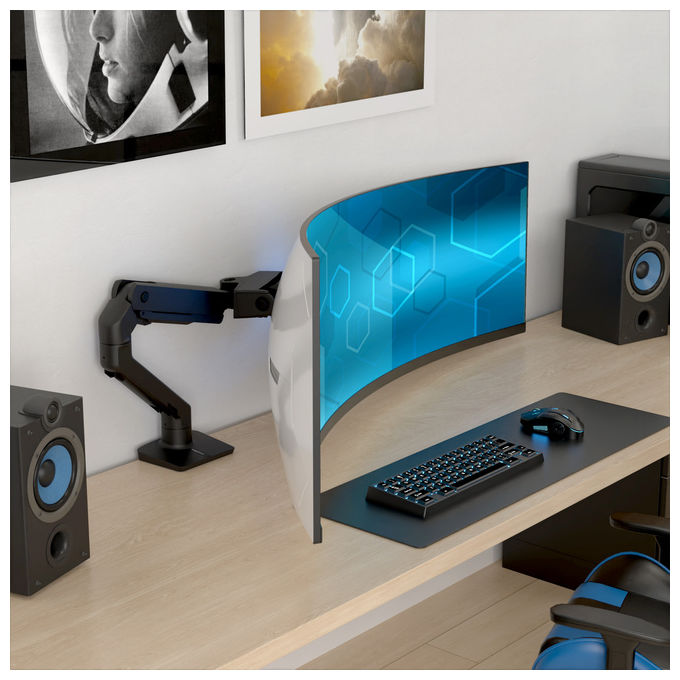 Ergotron Braccio Monitor HX Con Morsa Nero Fino A 57 Pollici