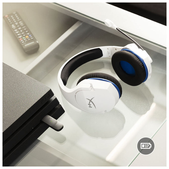 HyperX Cloud Stinger Core cuffie gaming wireless Bianco-blu PS5-PS4