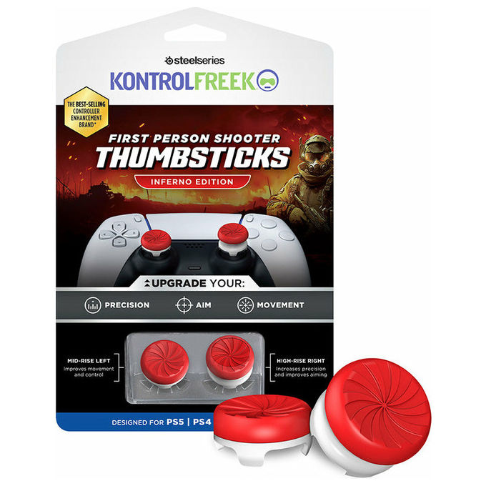 Steelseries 6150-PS5 KontrolFreek FPS Inferno Impugnature Joystick Analogico PS4 PS5 colore Rosso