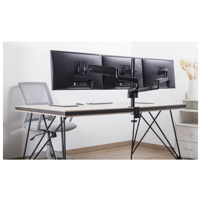 Equip Staffa Monitor Tripli 17-27 pollici da Scrivania Nero