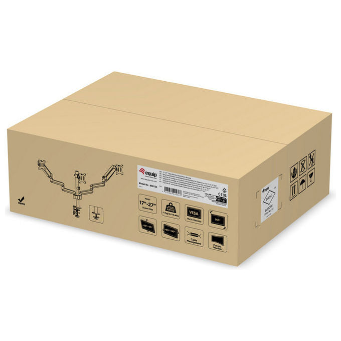 Equip Staffa Monitor Tripli 17-27 pollici da Scrivania Nero