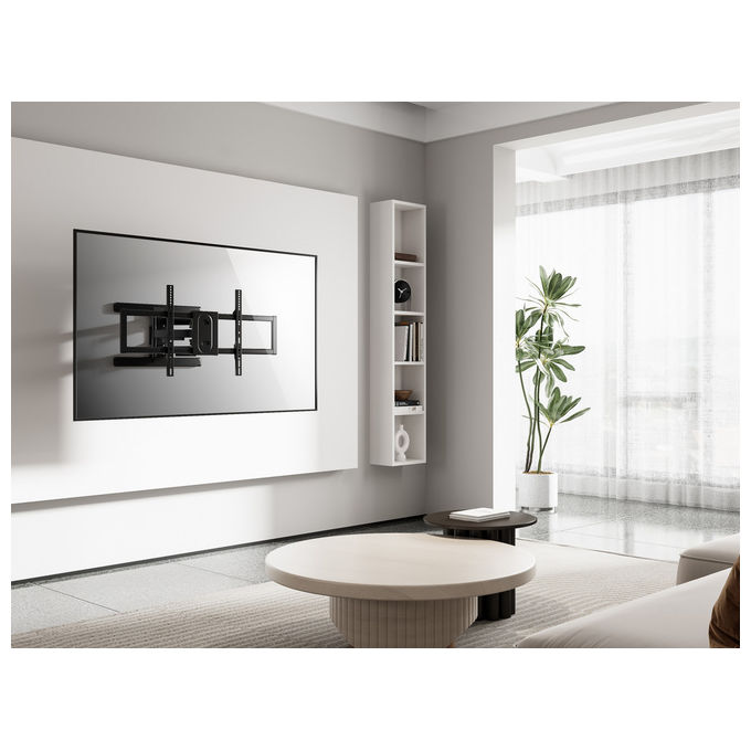 Equip Staffa TV Full Motion 43'' 100'' 2 Snodi VESA 800x400 Carico 60 Kg Gestione Cavi colore Nero
