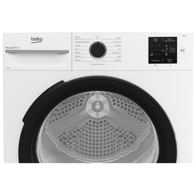 Beko BMTAM93EB Asciugatrice Pompa di Calore 9 Kg Classe D 15 Programmi 64 dB (84.6x59.8x60.7 cm) colore Bianco