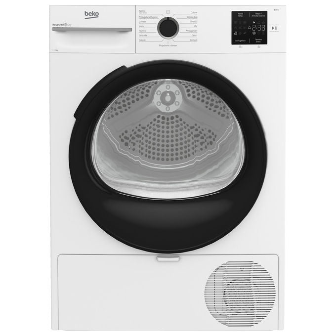 Beko BMTAM93EB Asciugatrice Pompa di Calore 9 Kg Classe D 15 Programmi 64 dB (84.6x59.8x60.7 cm) colore Bianco