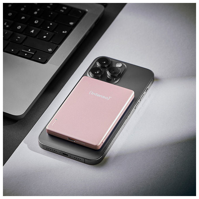 Intenso MW5000 Power Bank 5000mAh Ricarica Wireless MagSafe Rosa