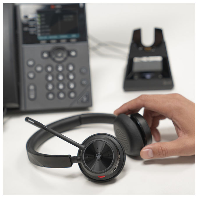 Poly Voyager 4320-M Cuffie Biaurali Wireless Bluetooth con Dongle USB-A-USB-C