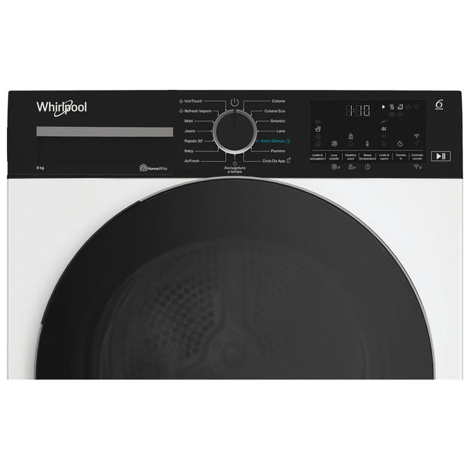 Whirlpool C WD 84M WBS IT Asciugatrice Pompa di Calore 8 Kg Classe C Wi-Fi 6TH SENSE 63 dB (84,6x59,8x60,7 cm) colore Bianco