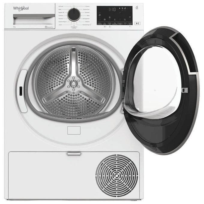 Whirlpool CWD93MWBSIT Asciugatrice Pompa di Calore 9 Kg Classe D Wi-Fi 6° Senso FreshCare+ (85x60x61 cm) colore Bianco