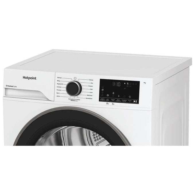 Hotpoint HPTS 74D BS IT Délica Asciugatrice Pompa di Calore Slim 7 Kg Classe C Motore Inverter BPM EasyIron PetHair Care (85x60x55 cm) colore Bianco