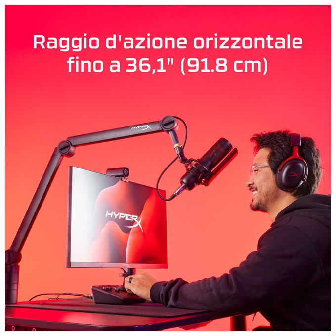 HyperX 872V1AA QuadCast 2 Microfono da Tavolo USB 24bit 96kHz 4 Pattern Polari RGB colore Nero