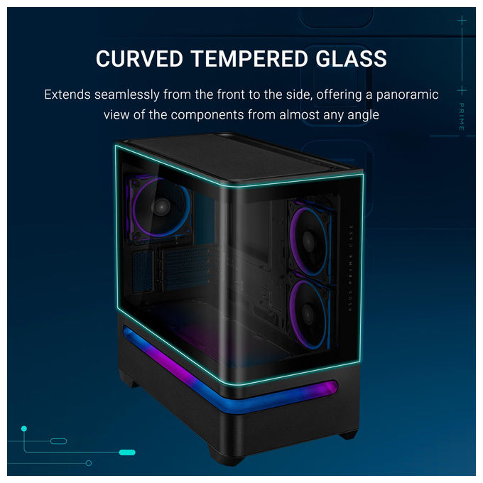 ASUS Prime AP202 Nero Case mATX con USB-C e Ventole ARGB
