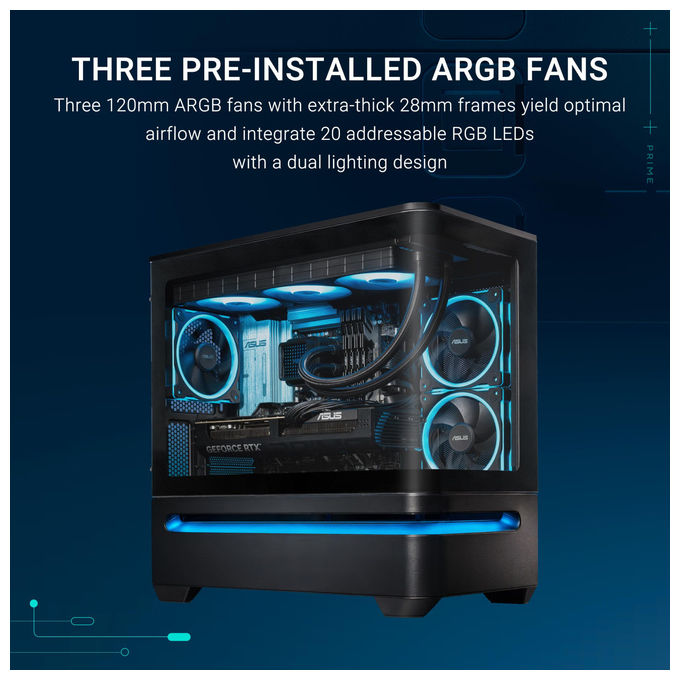 ASUS Prime AP202 Nero Case mATX con USB-C e Ventole ARGB