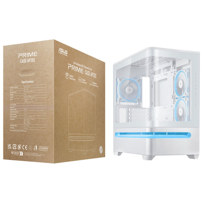 ASUS Prime AP202 ARGB Bianco Case mATX