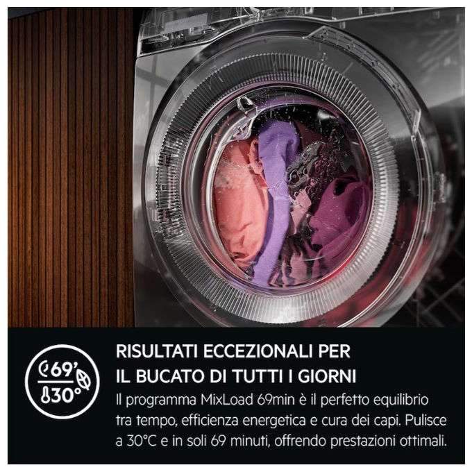 AEG LR7FD104B Lavatrice Serie 7000 ProSteam 10 Kg 1400 rpm Classe A (847x597x636) cm colore Nero Bianco