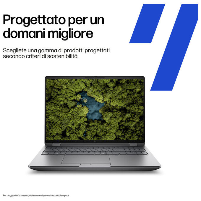 HP 98L56ET ZBook Fury G1i Workstation Mobile 16'' Intel Core Ultra 7 255HX 32GB DDR5 1TB SSD NVMe NVIDIA RTX PRO 1000 Blackwell 8GB Windows 11 Pro colore Argento