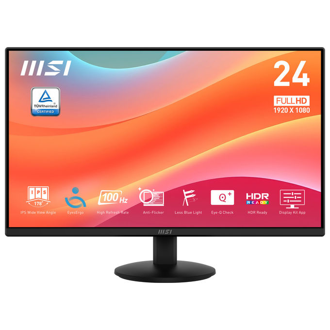 MSI PRO MP242L Monitor PC 23.8'' IPS FHD 1920x1080 100Hz HDR Ready Adaptive-Sync colore Nero
