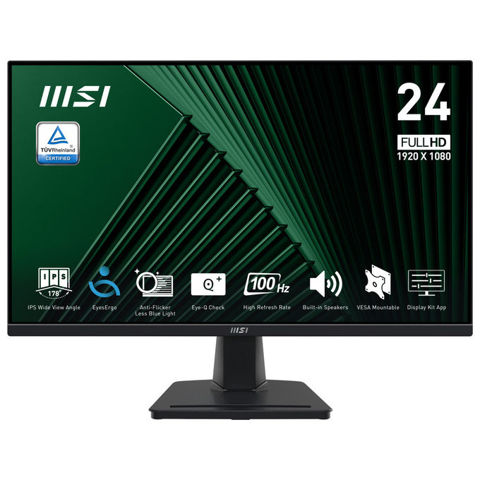 MSI Pro Mp245G Monitor Pc 23.8 Pollici Full Hd Nero