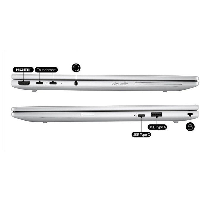 HP A37MKET EliteBook 8 G1i AI PC Wolf Pro Security Edition Intel Core Ultra 5 225U 14″ WUXGA 16GB DDR5 SSD 512GB Windows 11 Pro colore Argento