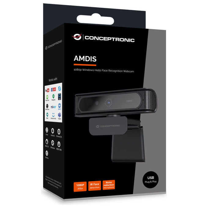 Conceptronic AMDIS09B Webcam Full HD 1080p