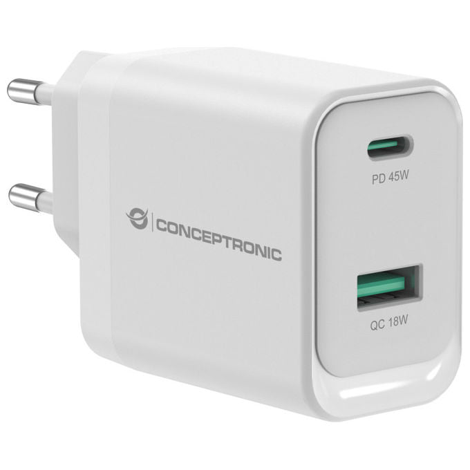 Conceptronic Althea20w45 Caricabatterie Universale Rapido Bianco